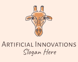 Giraffe Head Safari logo design