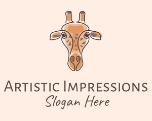 Giraffe Head Safari logo design