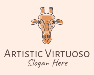 Giraffe Head Safari logo design