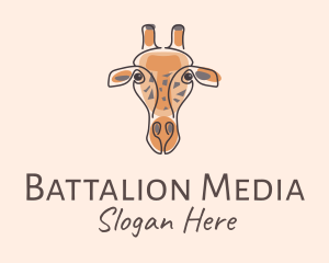 Giraffe Head Safari logo design