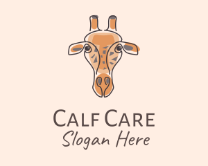 Giraffe Head Safari logo design