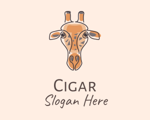 Giraffe Head Safari logo design