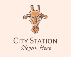 Giraffe Head Safari logo design