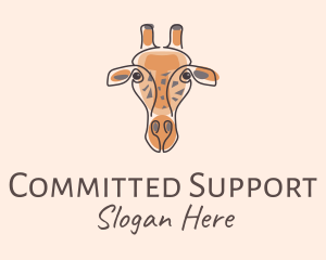 Giraffe Head Safari logo design