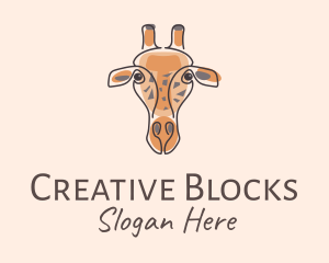 Giraffe Head Safari logo design