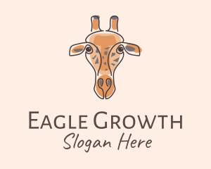 Giraffe Head Safari logo design