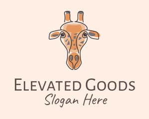 Giraffe Head Safari logo design