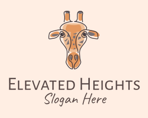 Giraffe Head Safari logo design