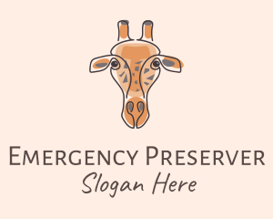 Giraffe Head Safari logo design