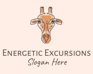 Giraffe Head Safari logo design