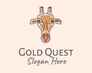 Giraffe Head Safari logo design