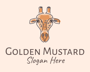 Giraffe Head Safari logo design