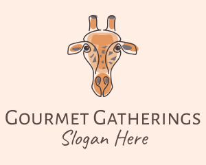 Giraffe Head Safari logo design