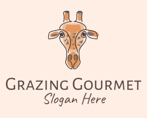 Giraffe Head Safari logo design