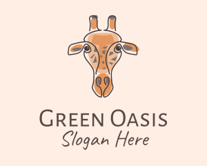 Giraffe Head Safari logo design