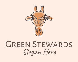 Giraffe Head Safari logo design