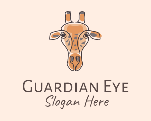 Giraffe Head Safari logo design