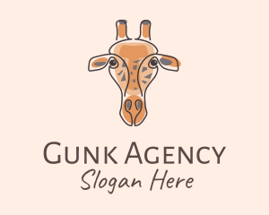 Giraffe Head Safari logo design