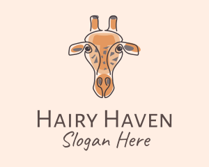 Giraffe Head Safari logo design