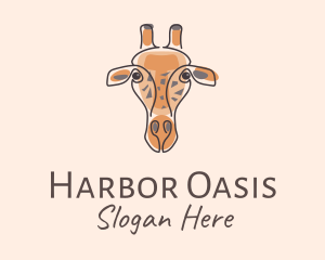 Giraffe Head Safari logo design