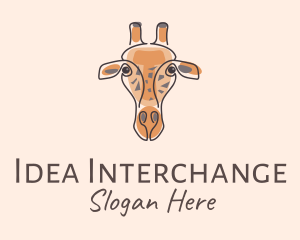 Giraffe Head Safari logo design