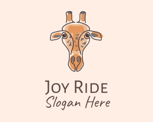 Giraffe Head Safari logo design