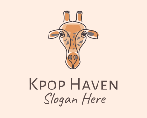 Giraffe Head Safari logo design