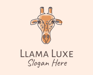 Giraffe Head Safari logo design