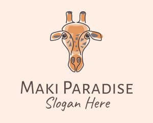 Giraffe Head Safari logo design