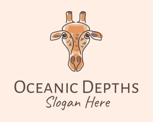 Giraffe Head Safari logo design