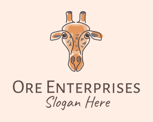 Giraffe Head Safari logo design