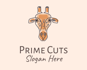 Giraffe Head Safari logo design