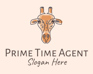 Giraffe Head Safari logo design