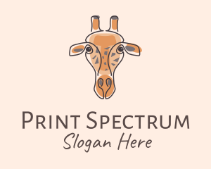 Giraffe Head Safari logo design