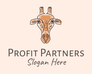 Giraffe Head Safari logo design