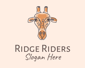 Giraffe Head Safari logo design