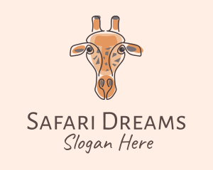 Giraffe Head Safari logo design