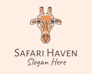 Giraffe Head Safari logo design