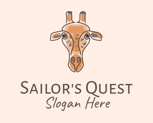 Giraffe Head Safari logo design