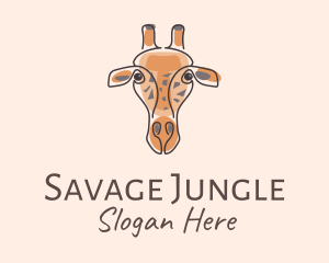 Giraffe Head Safari logo design