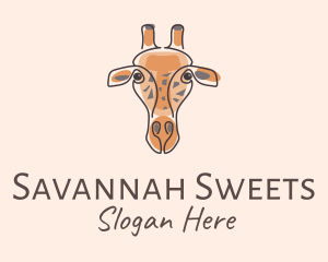 Giraffe Head Safari logo design