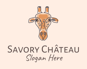 Giraffe Head Safari logo design