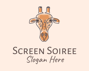 Giraffe Head Safari logo design