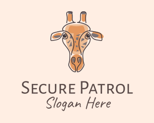 Giraffe Head Safari logo design