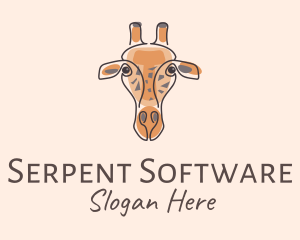 Giraffe Head Safari logo design