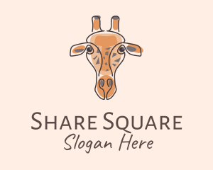 Giraffe Head Safari logo design