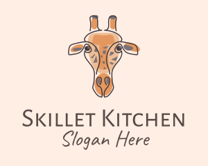 Giraffe Head Safari logo design