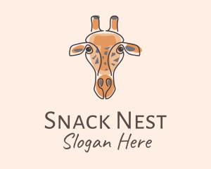 Giraffe Head Safari logo design