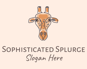 Giraffe Head Safari logo design