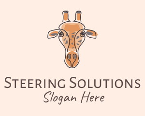 Giraffe Head Safari logo design